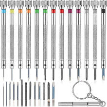 Set di 13 mini cacciaviti per orologi da 0,6-2,0 mm + 13 pezzi di ricambio extra