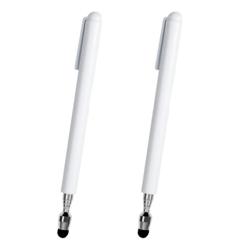 2X Universal Telescopic Stylus Pen for Touch Screens,Retractable Pointer Stick& Stylus with Special Flocking Tip (White)