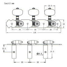 4X Gitarren Maschinen KöPfe Klassische Gitarren Saiten Stimm Wirbel SchlüSsel Gold 3L Stimm SchlüSsel SchlüSsel Teile Teile ZubehöR