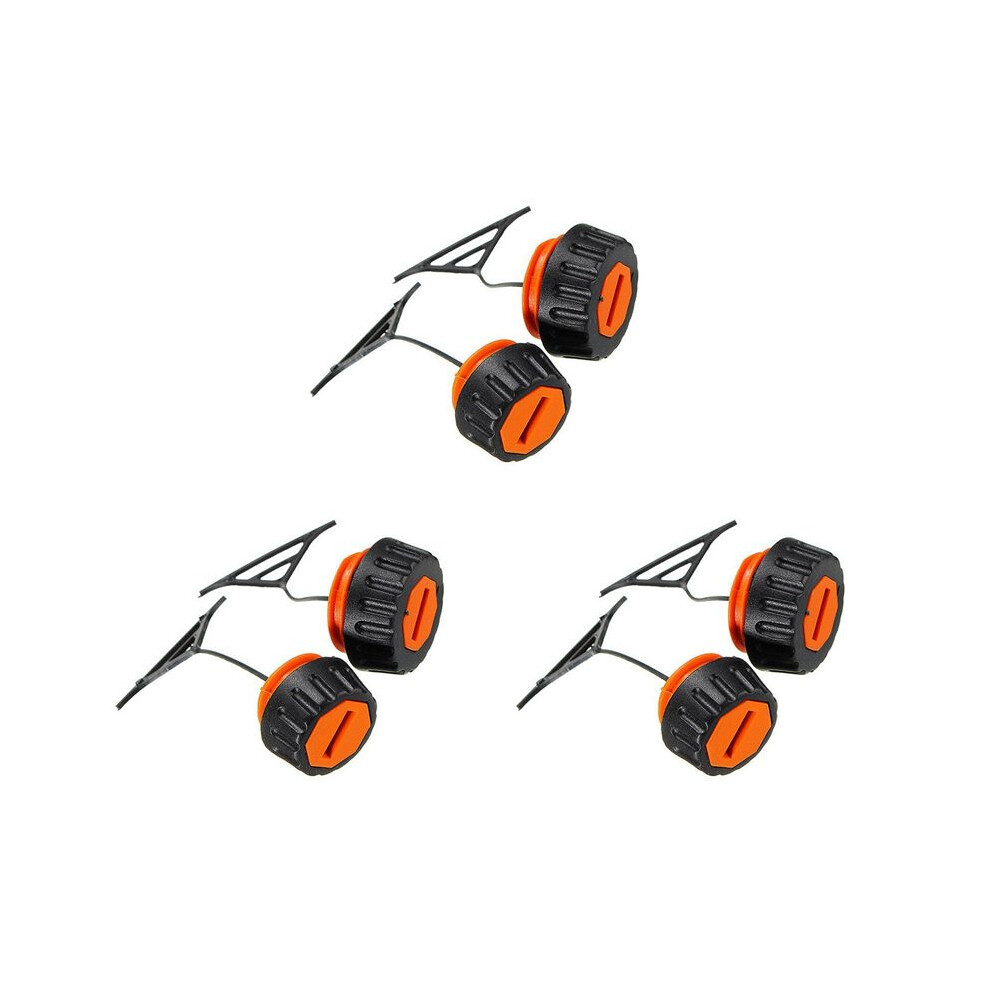 6X Gas Fuel Cap &Oil Cap Kit Fit For Chainsaw 020 021 023 024 025 026 028 034 Black/Orange 6033793808052