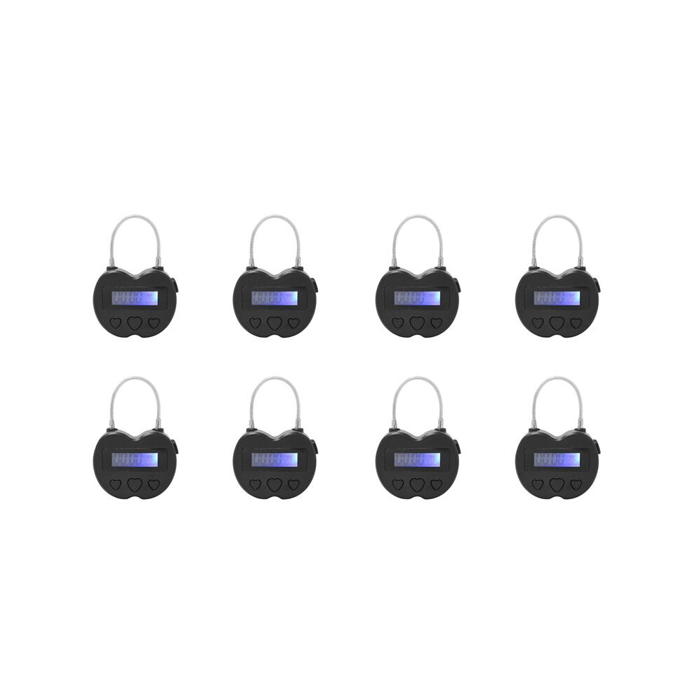 8X Lock Lcd Display Multifunction Electronic Timer, Waterproof Usb Rechargeable Temporary Timer Padlock 6033797286290