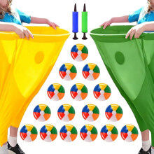 (Yellow) 2 Pcs Granny Pants Yard Game, Granny Pants Outdoor Game with 16 Six-Color Bouncy Ball and 2 Air Pump