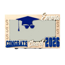 Wooden Graduation Money Card Case Cash Holder-blue sunglasses