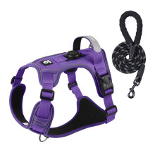 Waterproof Breathable Dog Harness, Adjustable Soft Padded Vest, Reflective, Control Handle