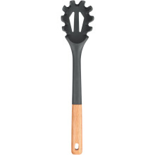 Silicone Pasta Fork, Heat-Resistant Noodle Server, BPA Free, 12.8" Grey – Ideal for Spaghetti