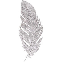 Rhinestone fjærbladbrosje nål for kvinner menn, mote krystall delikat brosje, elegant til hatt veske dress slips bryllup bursdag