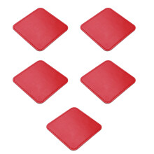 Heat Resistant PU Leather Square Coasters Absorbent-Red