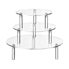 Clear Acrylic 3 Tiers Round Cake Display Stand For Dessert