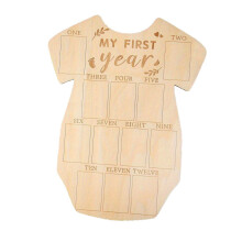 Hölzerne Baby-Fototafel mit 12 monatlichen Meilensteinen für