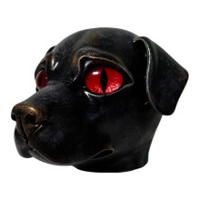 Elegante zwarte hond stenen sculpturen woondecoratie,-rode ogen
