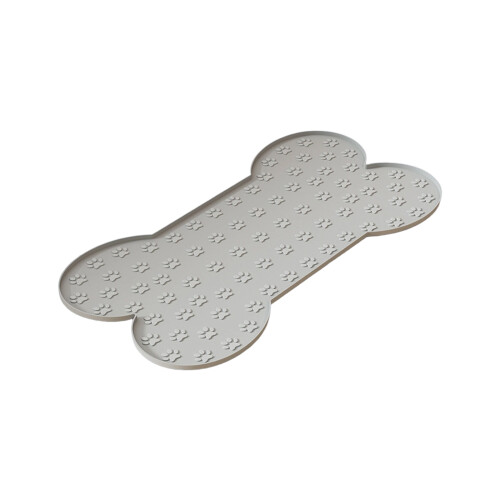 High Edges Pet Dining Mat Silicone Feeding Mat Easy-Light Grey