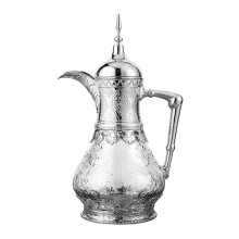 Beautiful 35cm Tall Glass Drink shipper Great For-silver