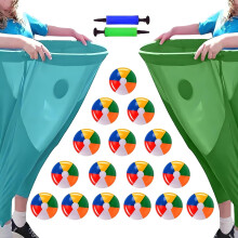 (Light blue) 2 Pcs Granny Pants Yard Game, Granny Pants Outdoor Game with 16 Six-Color Bouncy Ball and 2 Air Pump
