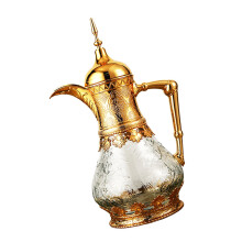 Premium Glass Drink Maker With tight lid Perfect For Work-gold