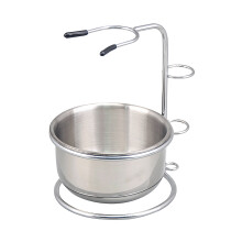 Ensemble assorti de 2 supports de rasoirs en acier-bol en argent
