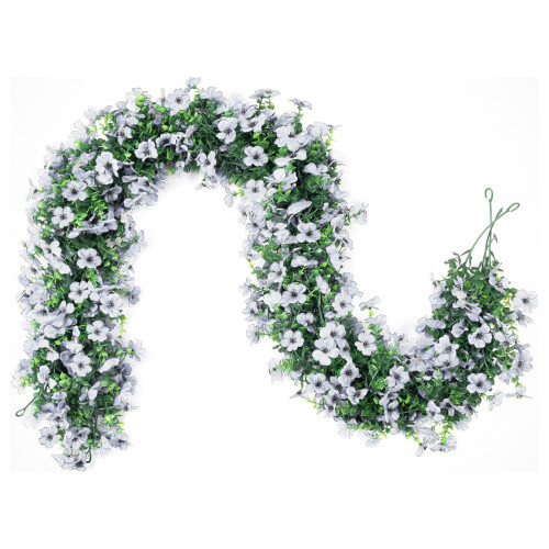 1.8Meter Artificial Leaves Plant with Simulated Flower-White