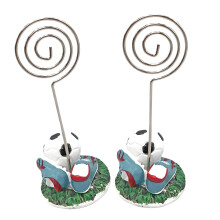 2 Stück Fußball-Form-Platzkartenhalter mit Harzbasis,