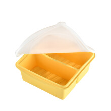 Practical Double Compartment Meal Container Easy To-Yellow