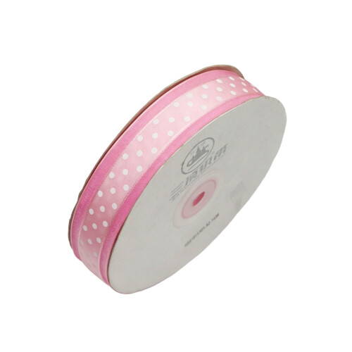 Delicate Colorful Round Dot Ribbon Perfect For Making Bows-Pink