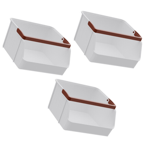 Set van 3 stapelbare desktop-organizers, dozen, plastic-Wit