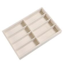 Luxe houten brillenhouder met zachte fluwelen voering,-Beige.