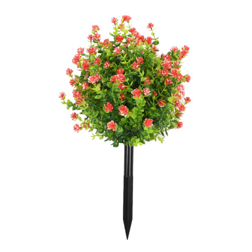Plastic Garden Stake Artificial Flower Arrangements For-Red