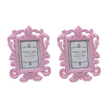 2Pcs European Elegant Tabletop Small Photo Frame With-Pink