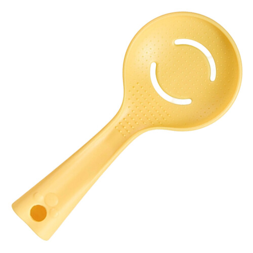 Functional Plastic Rice Scoops That Standing On-Yellow