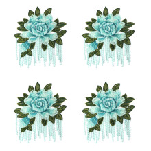 Handmade Textile Applique With Colorful Tassels For-Blue.....