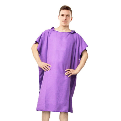 Cozy Microfiber Bathrobe With Attached-Single button corner