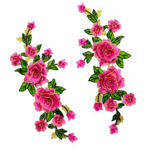 Bloemborduursticker Naaien op polyester applique voor-Roze