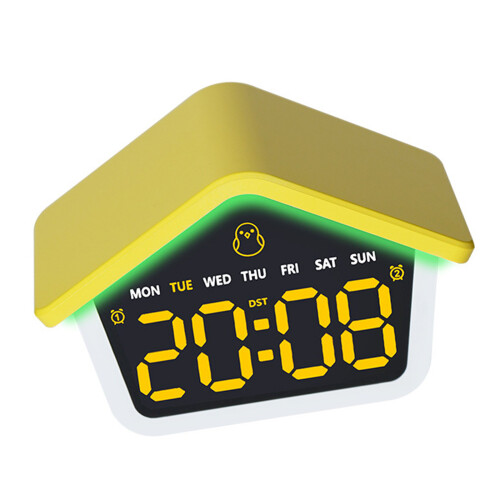 Wecker für Schlafzimmer, LED-Digitaluhren,-Gelb