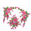 Flower Embroidered Appliques Sewing On Polyester Fabric-Pink 1
