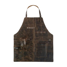 Long Brown Synthetic Apron Featuring Strong Stitching For Experts