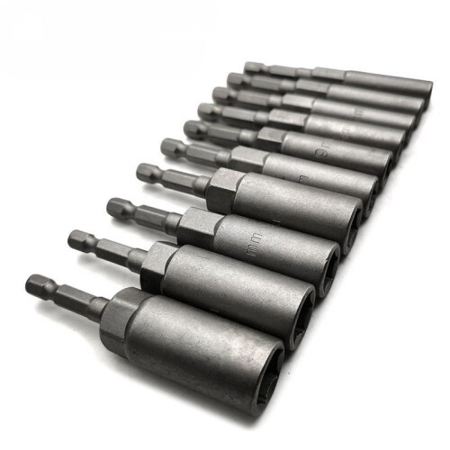 20Pcs 5.5mm-14mm Hex Socket Sleeve Nozzles Nut Driver Set for Power Drills Impact Drivers Power Screwdriver Handle Tools 1