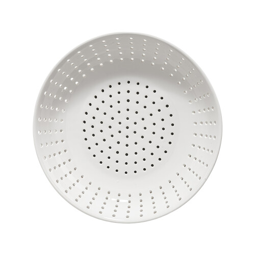 White Ceramic Steaming Tray With Double Hole Pattern For-E