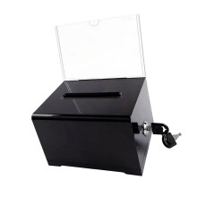 Clear Acrylic Locking Suggestion Box For Office School-1