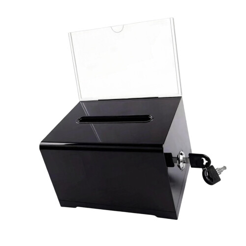 Clear Acrylic Locking Suggestion Box For Office School-1