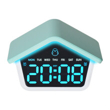 LED digitale wekker met 3 helderheidsdimmers Alarmgeluid-Blauw
