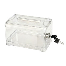 Clear Lockable Vote Box With Key For Suggestions Donations-2