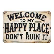 Wood Wall Sign Hanging Art Decors Welcome to Happy Place Plaque