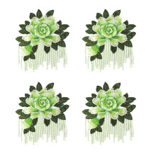 Floral Embroidery Sewing On Patches For DIY Fashion-Green