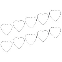 10Pcs Metal Craft Rings Heart Shaped Wire Frame-100mm