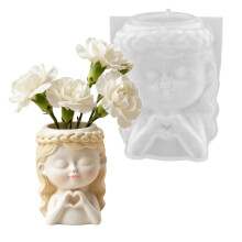 Heart Gesture Girl Silicone Vase Molds Multipurpose Silicone