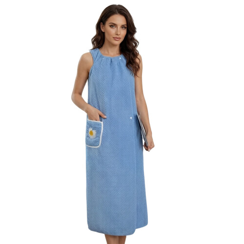 Serviette de bain en polaire robuste avec coraux,-Bleu