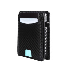 Magnetic Closure Leather Wallet For Men Everyday-Carbon drill