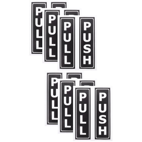 Restaurant Door Stickers Pull Push Glass 6 Pairs