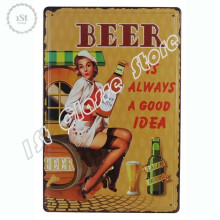 Vintage Bier-Aluminiumschild, 12 x 8 Zoll