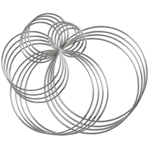 20 stk. metal drømmefangerringe 5-16 cm sølv