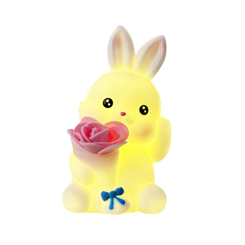 Easter Bunny Enamel Night Light Warm Yellow Glow 1pc